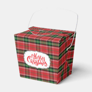 Ballotins Boîte de faveur à carreaux de Noël rouge et vert