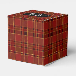Ballotins Boîte de faveur à carreaux rouge de Noël