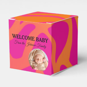 Ballotins Boîte de Faveur à Dégradé Orange et Rose Chaud