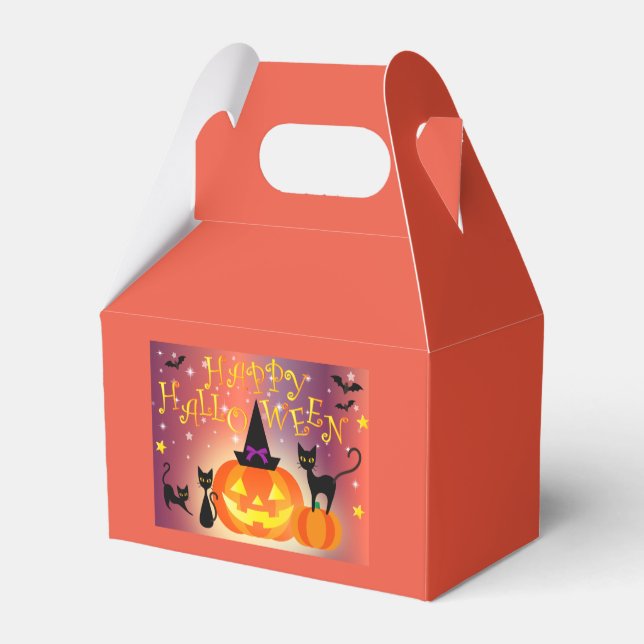 Ballotins Boîte de Faveur Citrouille Décorée Halloween (Arrière)