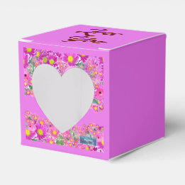 Ballotins Boîte de faveur Cœur (Mélange de fleurs roses)RFPM