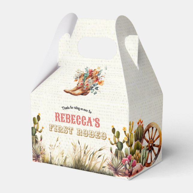 Ballotins Boîte de Faveur d'Anniversaire Cowgirl Boots Rusti (Verso)