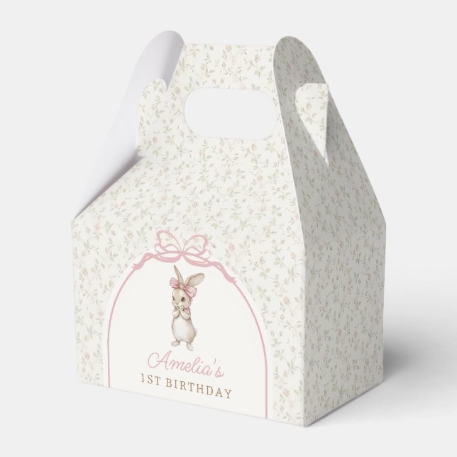 Ballotins Boîte de faveur d'anniversaire de fille lapin Coqu (Verso)