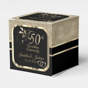 Ballotins Boîte de faveur d'anniversaire de mariage de 50 an