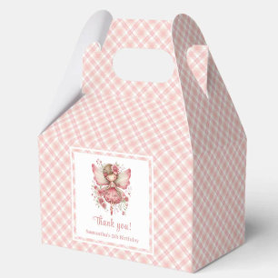 Ballotins Boîte de Faveur d'Anniversaire Fleurie Rose Fée Br