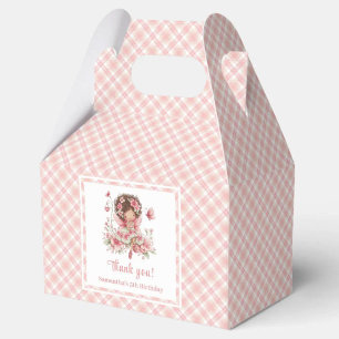Ballotins Boîte de faveur d'anniversaire florale rose fille 