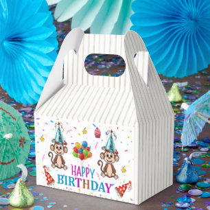 Ballotins Boîte de faveur d'anniversaire Gable Cupcake Singe
