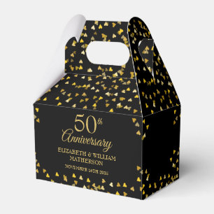 Ballotins Boîte de faveur de 50e anniversaire de mariage Cœu