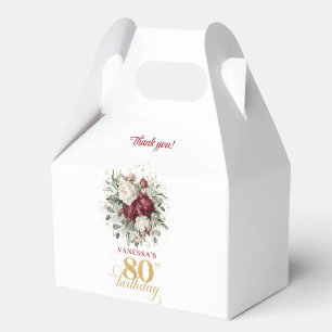Ballotins Boîte de Faveur de 80e Anniversaire Rouge Bourgogn