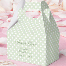 Boîte de faveur de Baby Shower à pois verts