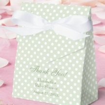 Boîte de faveur de Baby Shower à pois verts