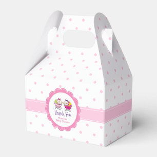 Ballotins Boîte de faveur de Baby Shower Filles Jumelles Poi