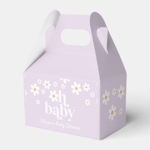 Ballotins Boîte de faveur de Baby Shower Rétro Daisy Oh Baby