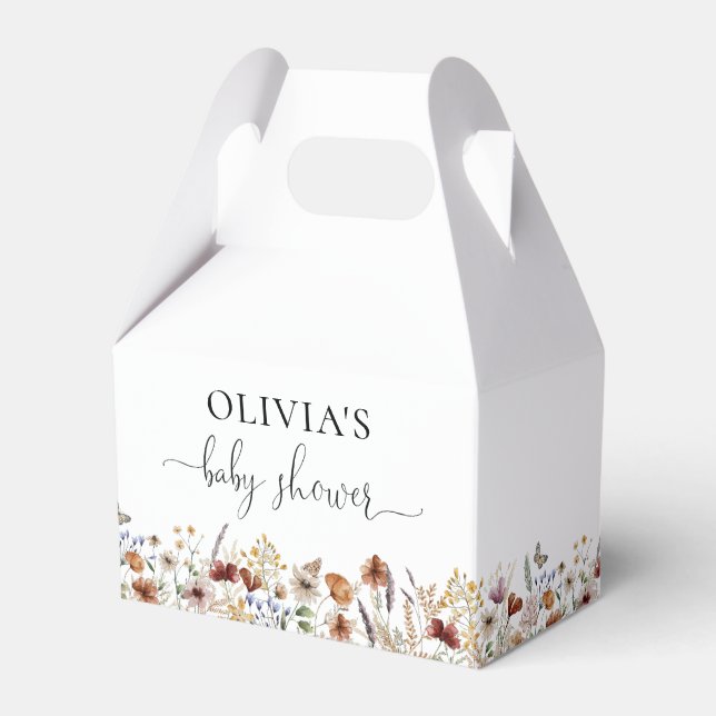 Ballotins Boîte de faveur de Baby Shower Tiny Wildflower (Verso)