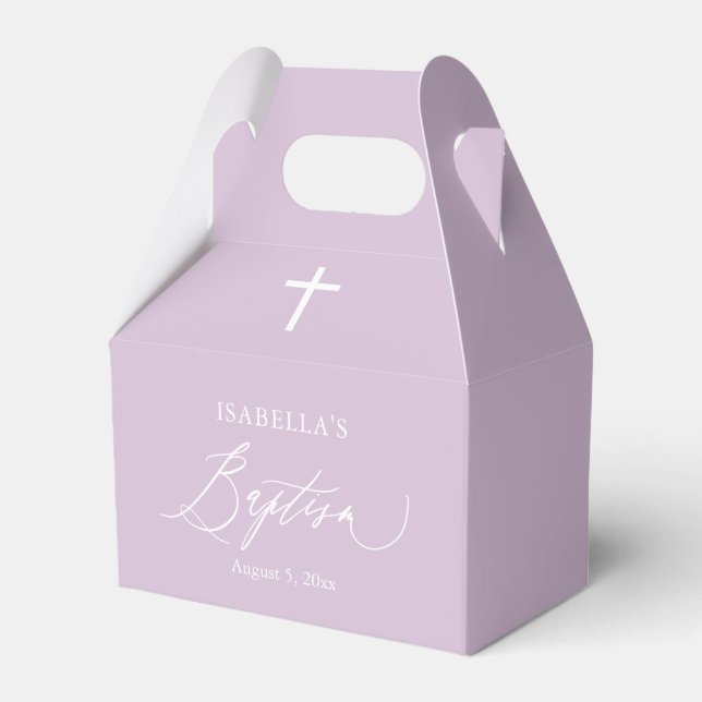 Ballotins Boîte de faveur de baptême fille croix blanche vio (Verso)