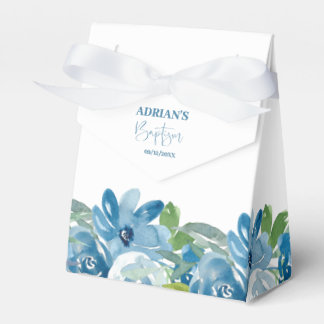 Ballotins Boîte de Faveur de Baptême Fleurie Bleue pour Garç