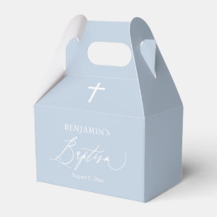 Ballotins Boîte de faveur de baptême garçon croix blanche bl