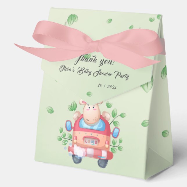 Ballotins Boîte de faveur de boîte de bébé agneau mignon (Recto)