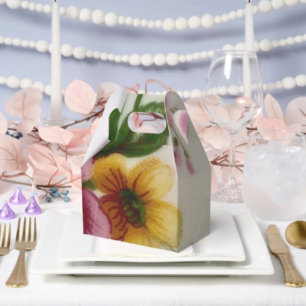 Ballotins Boîte de faveur de bouquet floral de tasse à thé