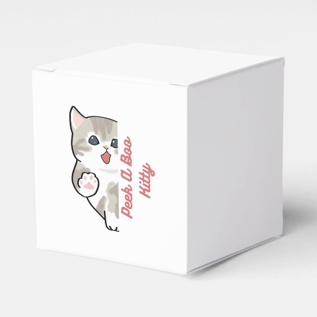 Ballotins "Boîte de faveur de chat mignon Peek A Boo Kitty" (Verso)