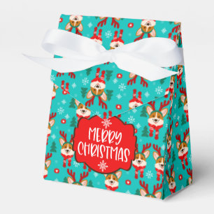 Ballotins Boîte de faveur de chien Corgi de Noël joyeux