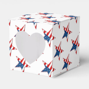 Ballotins Boîte de faveur de coeur d'étoiles patriotiques ro