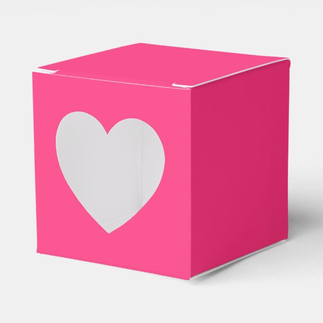 Ballotins Boîte de Faveur de Cœur Rose Néon (Verso)