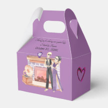 Boîte de faveur de couple de squelette élégant