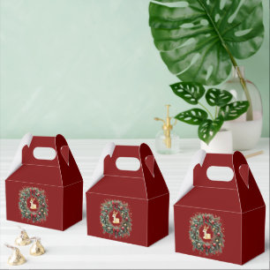 Ballotins Boîte de faveur de couronne de Noël personnalisée