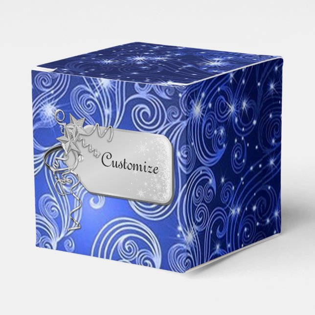 Ballotins Boîte de faveur de cube de tourbillons et d'étoile (Verso)