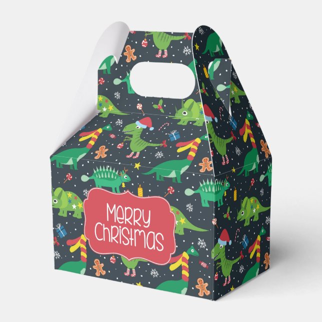 Ballotins Boîte de faveur de dinosaure de vacances de Noël (Verso)