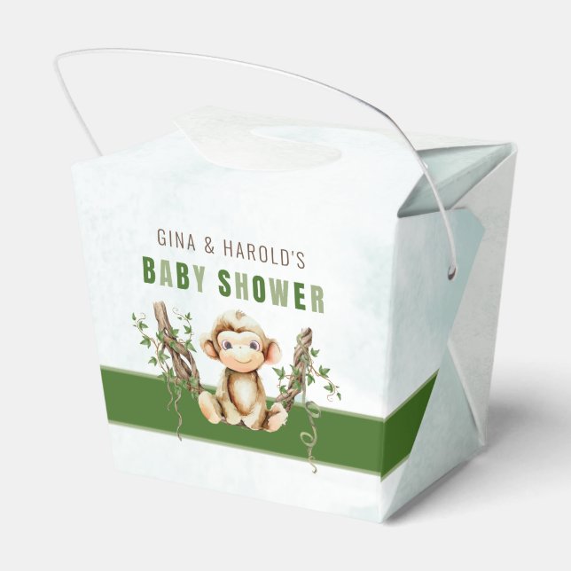 Ballotins Boîte de faveur de douche bébé singe (Arrière)