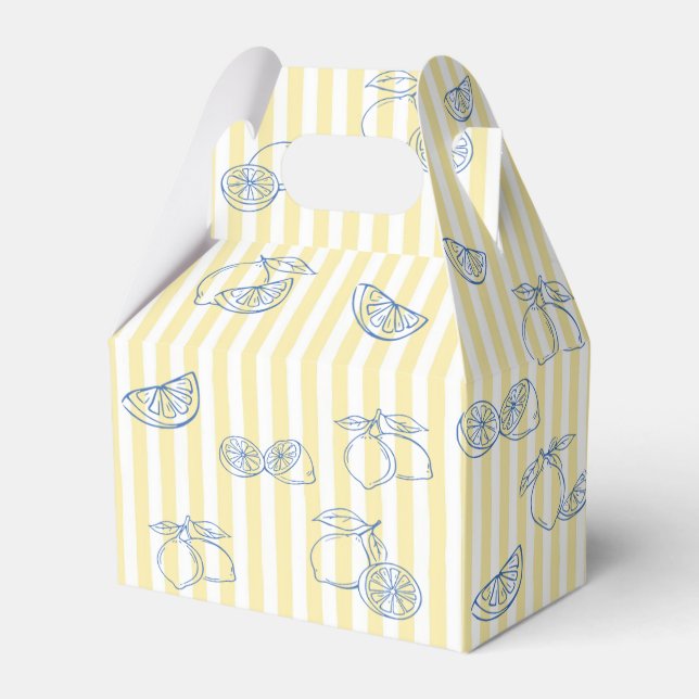 Ballotins Boîte de faveur de douche de bébé au citron dessin (Verso)