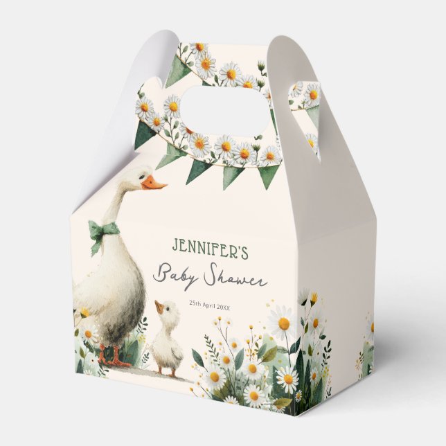 Ballotins Boîte de faveur de douche de bébé Canard Rustique (Verso)