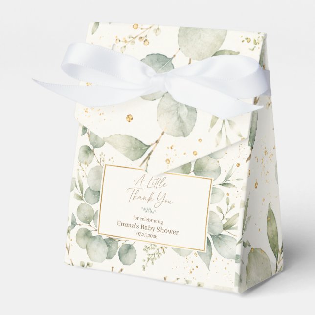 Ballotins Boîte de faveur de douche de bébé Eucalyptus (Verso)