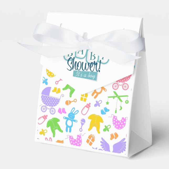 Ballotins Boîte de faveur de douche de bébé garçon (Verso)