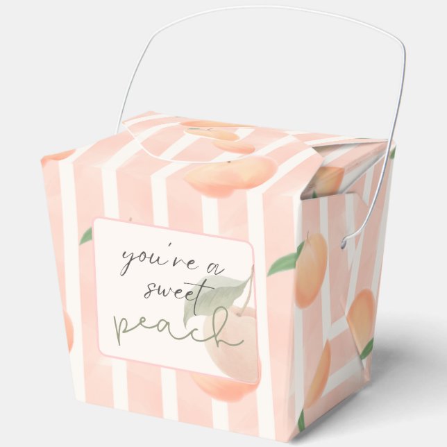Ballotins Boîte de faveur de douche de bébé pêche douce (Recto)