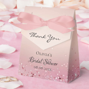 Ballotins Boîte de faveur de douche de mariage rose tendre