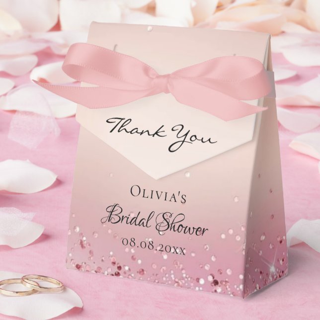 Ballotins Boîte de faveur de douche de mariage rose tendre (Mariage)