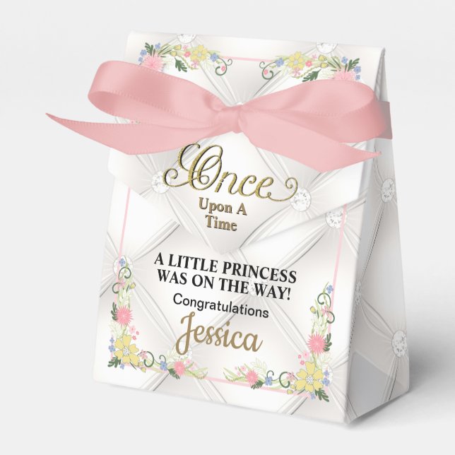 Ballotins Boîte de faveur de douche de petite princesse 7,62 (Verso)
