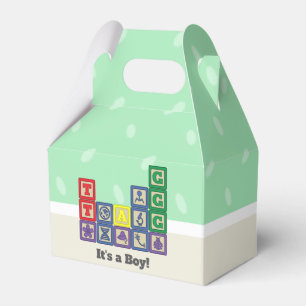 Ballotins Boîte de faveur de douche pour bébé Blocs de futur