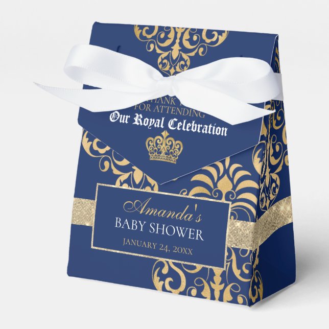 Ballotins Boîte de faveur de douche pour bébé Prince Royal (Verso)