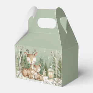 Ballotins Boîte de faveur de famille de cerfs de forêt de Wo