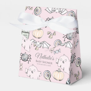 Ballotins Boîte de faveur de fantôme effrayant rose pastel