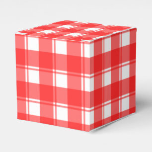 Ballotins Boîte de faveur de fête à motif carreaux rétro rou