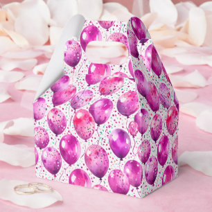 Ballotins Boîte de Faveur de Fête à Motif de Ballon Rose Élé