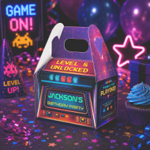 Boîte de faveur de fête d'anniversaire de niveau s