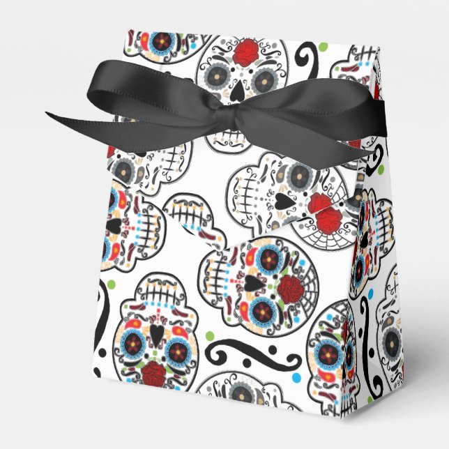 Ballotins Boîte de faveur de fête d'anniversaire Sugar Skull (Verso)
