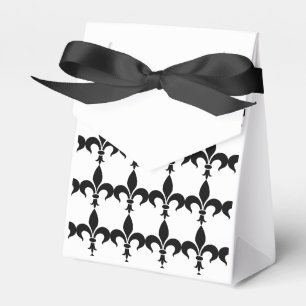 Ballotins Boîte de faveur de fête Fleur de Lis noir et blanc