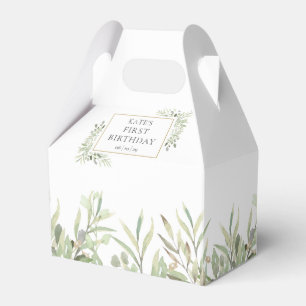 Ballotins Boîte de Faveur de Feuillage de Naissance Élégante